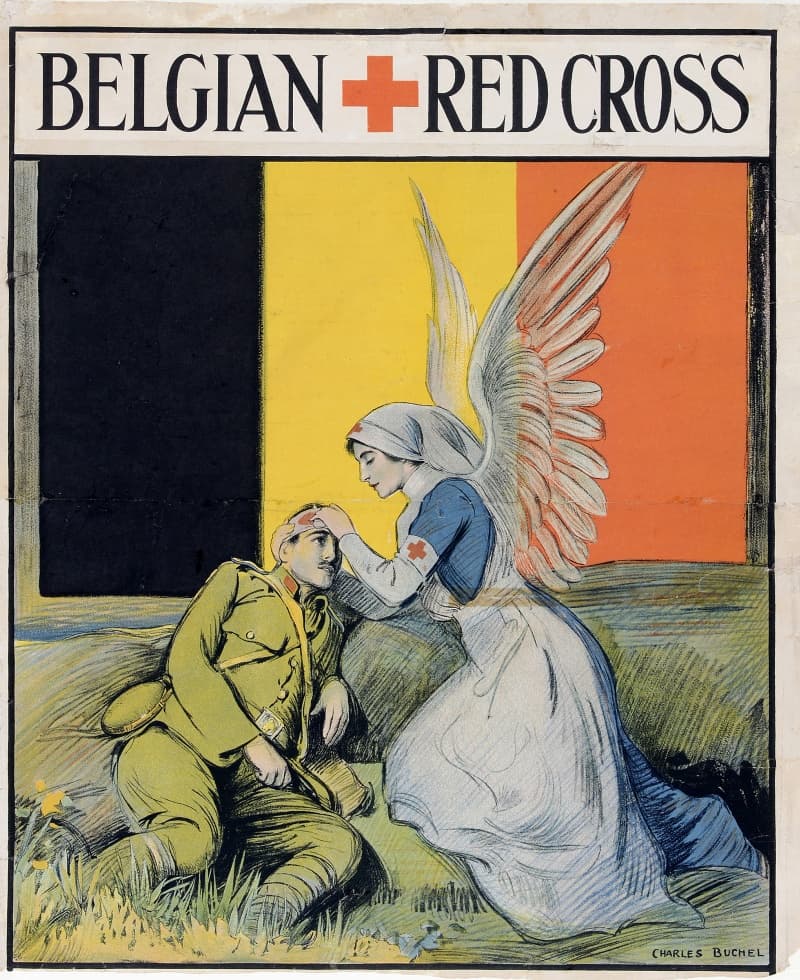 Affiche van het Belgische Rode Kruis door Charles Buchel