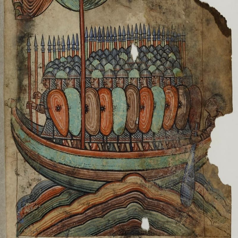 Afbeelding van Noormannen in een Frans manuscript uit de elfde eeuw
